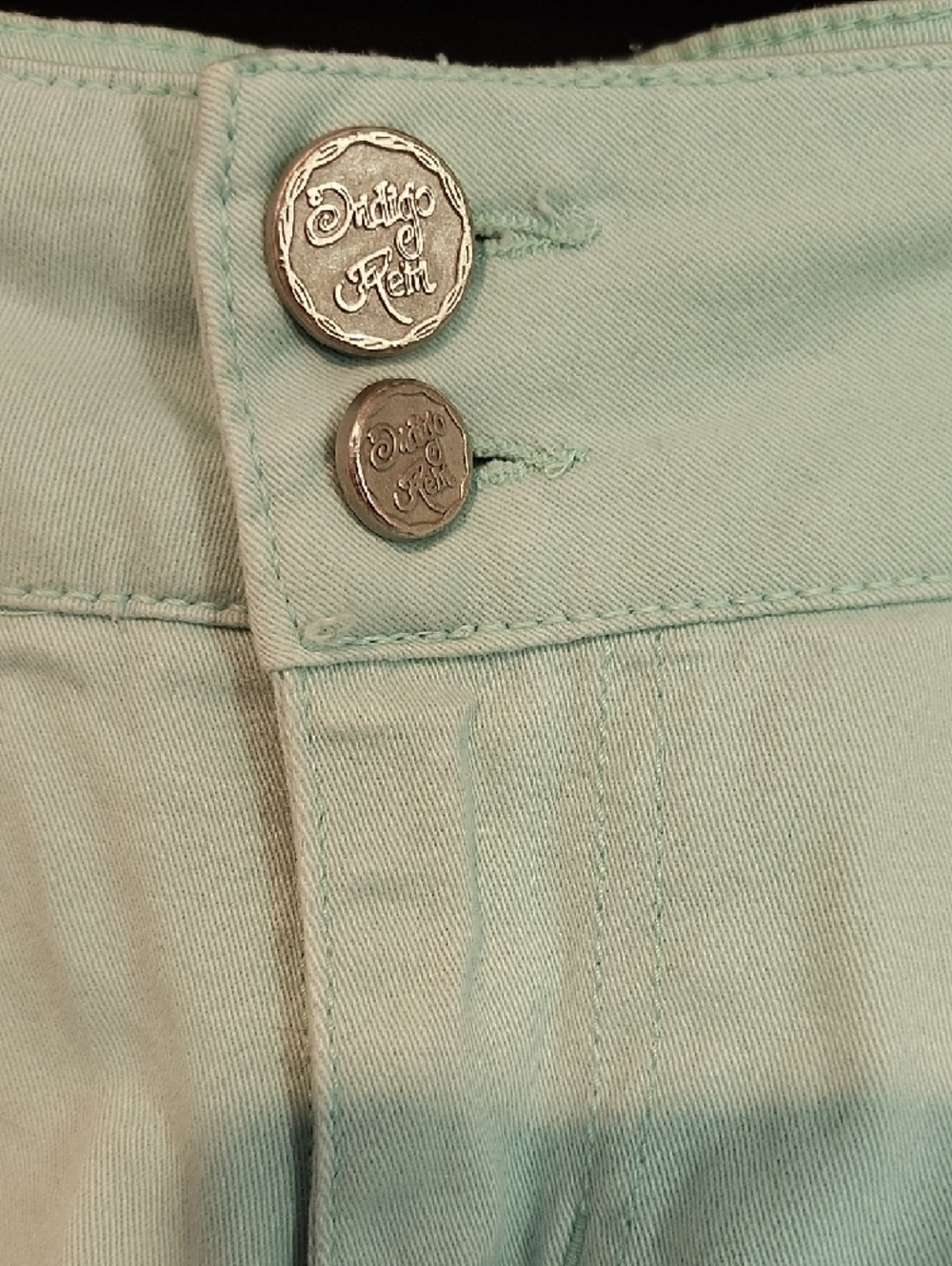 4/$20 Indigo Rein Women's Mint Green Cotton Shorts - Picture 5 of 6